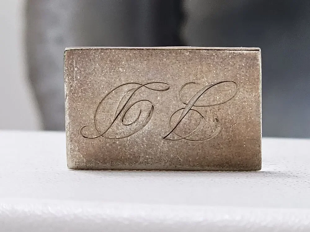Vintage Art Deco 830 Silver Engraved Cufflinks - Børge Alexis Godtbergsen